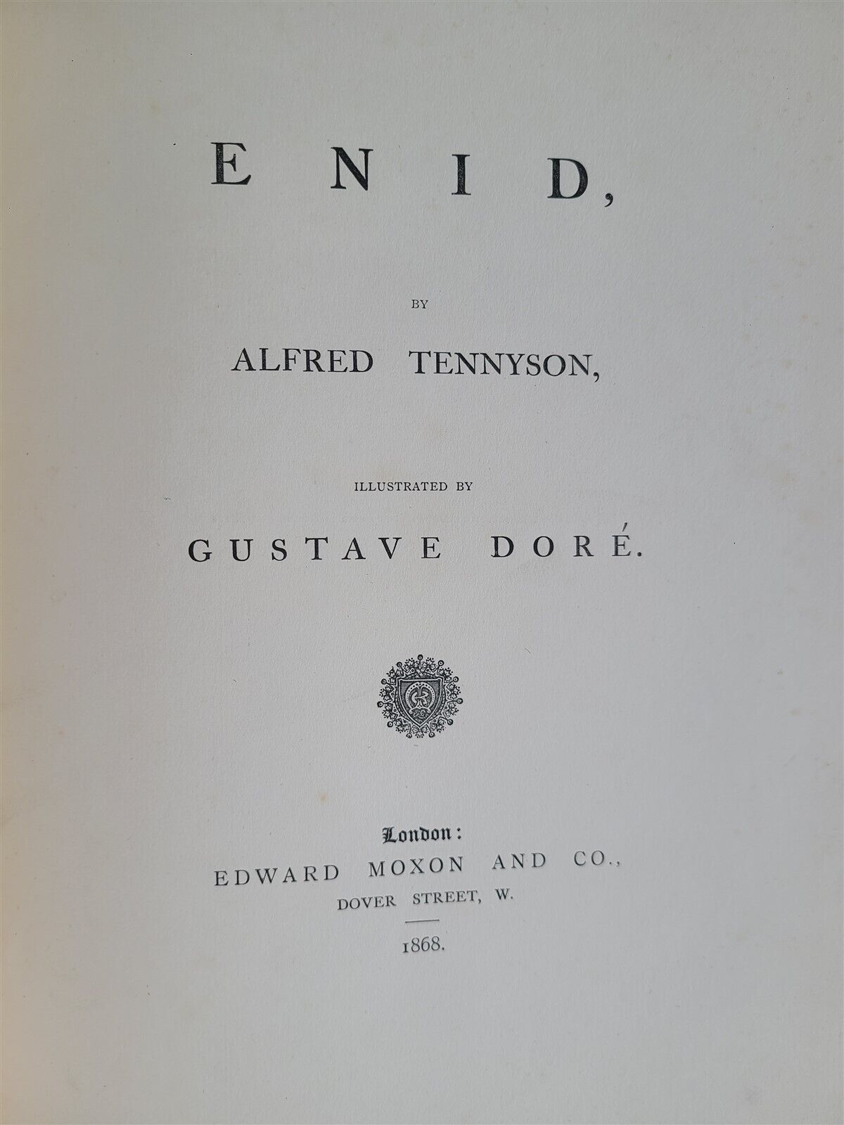 1868 GUSTAVE DORE ILLUSTRATED ENID by ALFRED TENNYSON antique FOLIO poetry