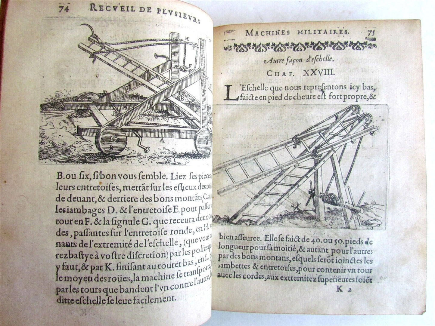 1620 MILITARY MACHINES FULLY ILLUSTRATED antique in French RARE