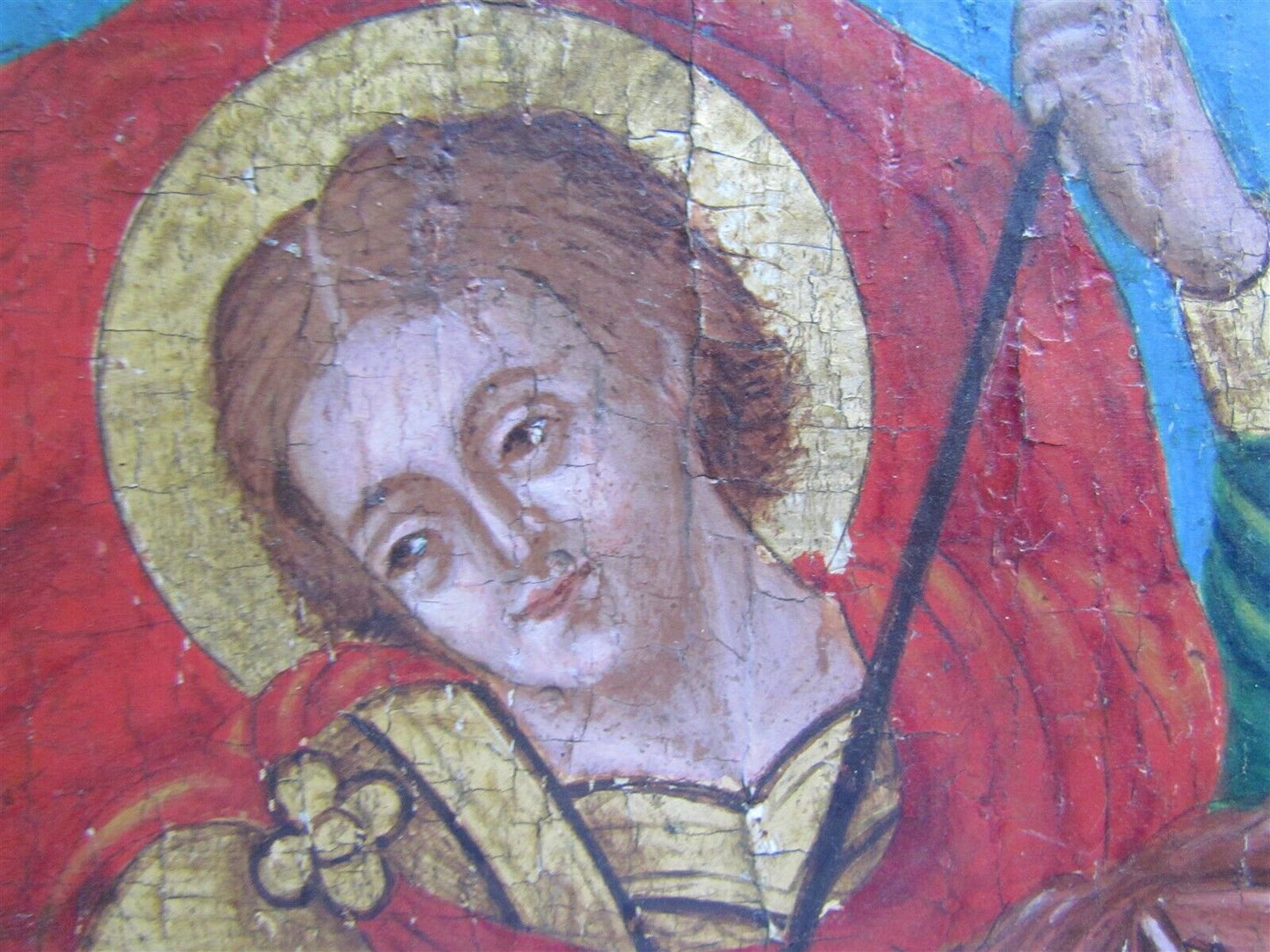 GREEK ICON late19th - early 20th CENTURY ANTIQUE ST. DEMETRIOS