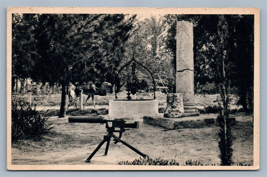 MILITARY SCENE w/ MACHINE GUN ITALIAN ANTIQUE POSTCARD