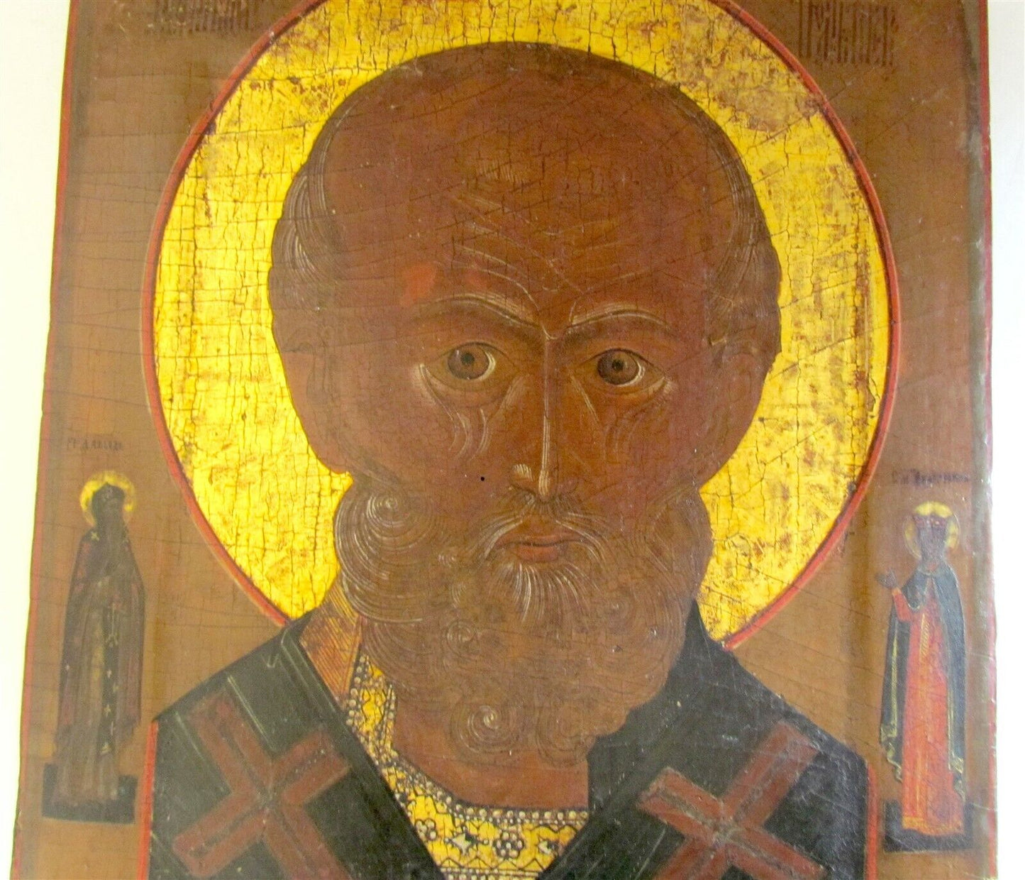 18th CENTURY RUSSIAN ICON of ST. NICHOLAS ANTIQUE MUSEUM QUALITY