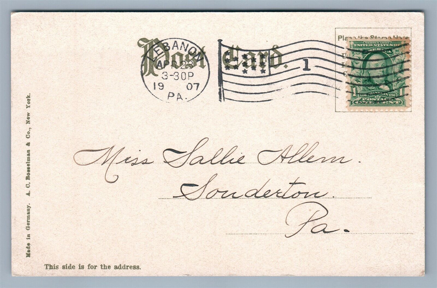 JAMESTOWN NY THIRD STREET ANTIQUE POSTCARD