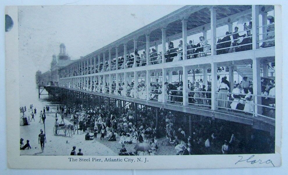 VINTAGE 1906 POSTCARD - THE STEEL PIER ATLANTIC CITY NJ