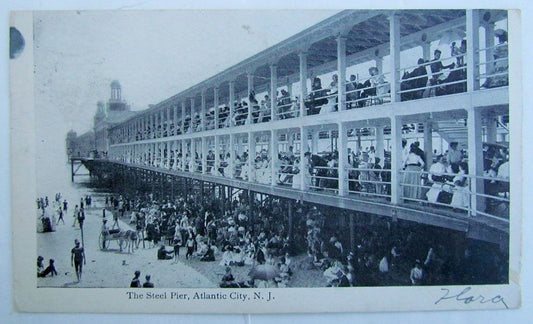 VINTAGE 1906 POSTCARD - THE STEEL PIER ATLANTIC CITY NJ