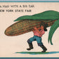 NEW YORK STATE FAIR ADVERTISING ANTIQUE NY POSTCARD EXAGGERATED CORN