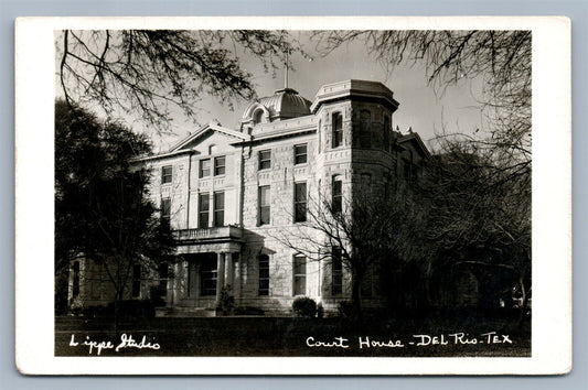 DEL RIO TX COURT HOUSE ANTIQUE REAL PHOTO POSTCARD RPPC