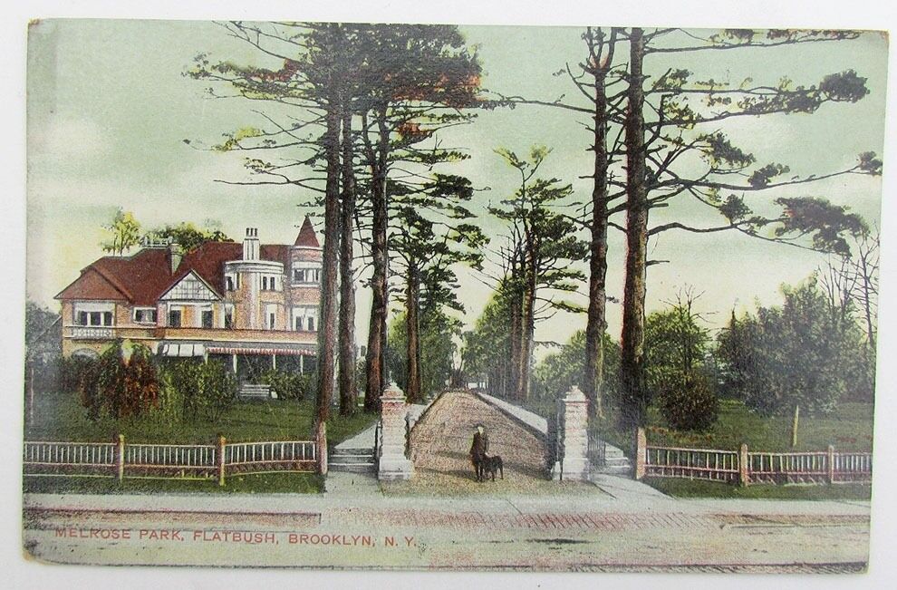 VINTAGE POSTCARD - MELROSE PARK FLATBUSH BROOKLYN NY NEW YORK