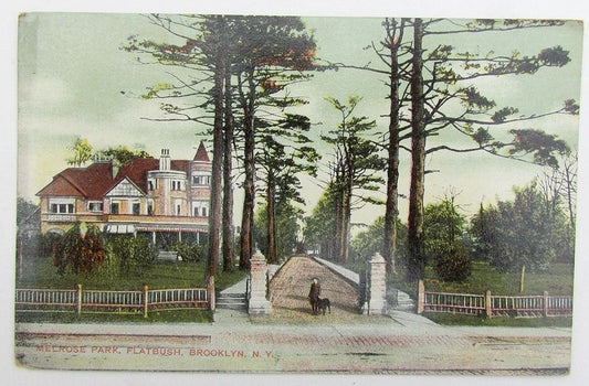 VINTAGE POSTCARD - MELROSE PARK FLATBUSH BROOKLYN NY NEW YORK