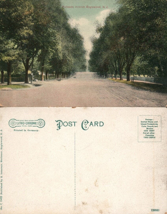 ENGLEWOOD N.J. PALISADE AVENUE ANTIQUE POSTCARD