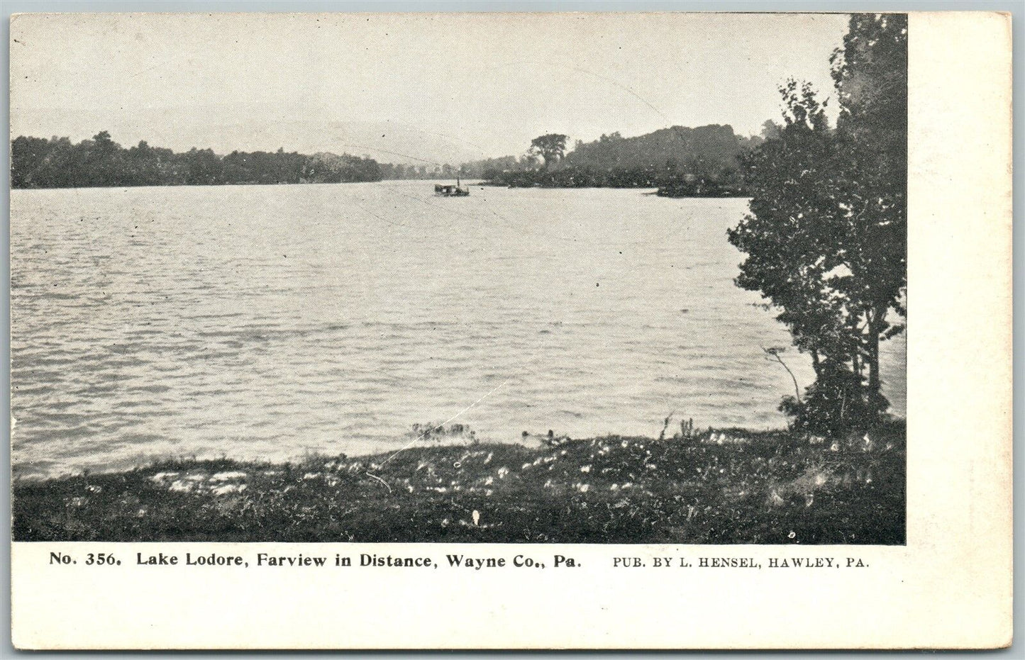 WAYNE COUNTY PA LAKE LODORE UNDIVIDED ANTIQUE POSTCARD PRIVATE MAILING CARD