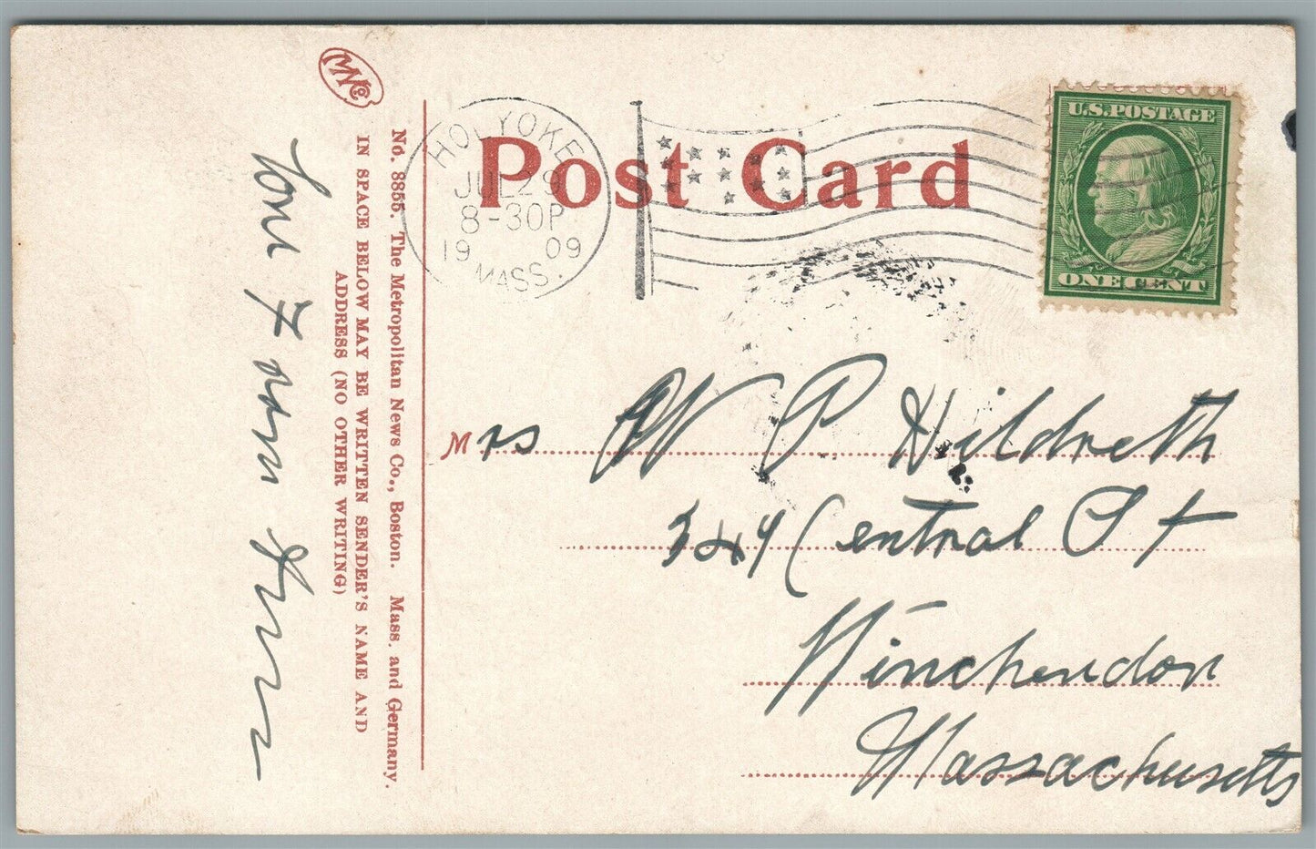 HOLYOKE MA CASINO ANTIQUE POSTCARD