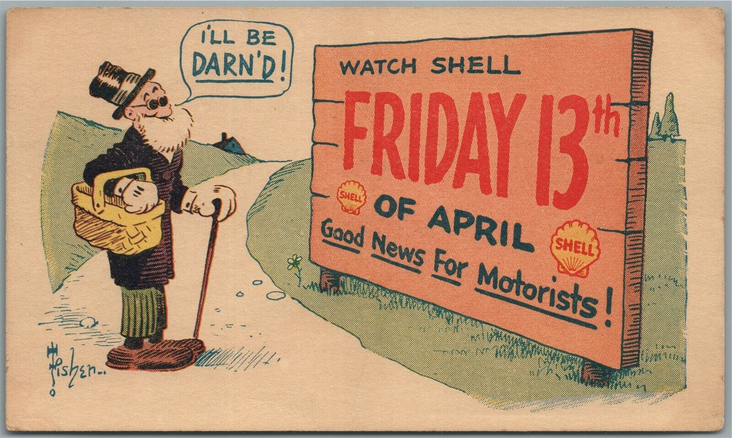 SHELL GAS ADVERTISING ANTIQUE POSTCARD