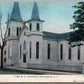 GREENPORT LONG ISLAND NY M.E.CHURCH UNDIVIDED 1910 ANTIQUE POSTCARD w/CORK STAMP