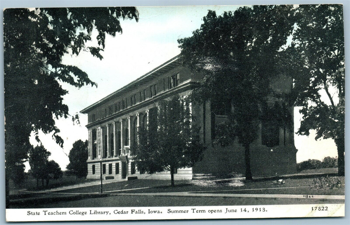 CEDAR FALLS IA I.S.T.C. LIBRARY ANTIQUE POSTCARD