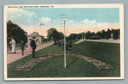 READING PA SUN DIAL & SKATING RING ANTIQUE POSTCARD