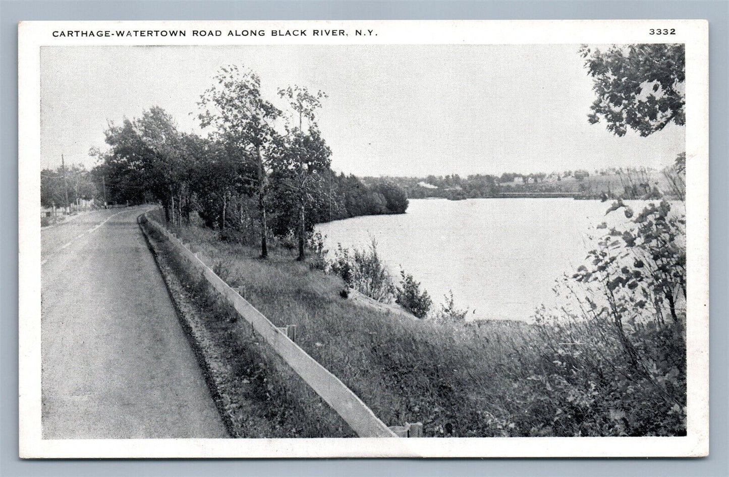 CARTHAGE NY WATERTOWN ROAD ANTIQUE POSTCARD