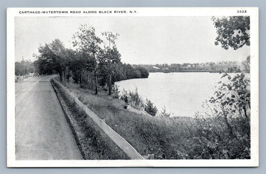 CARTHAGE NY WATERTOWN ROAD ANTIQUE POSTCARD