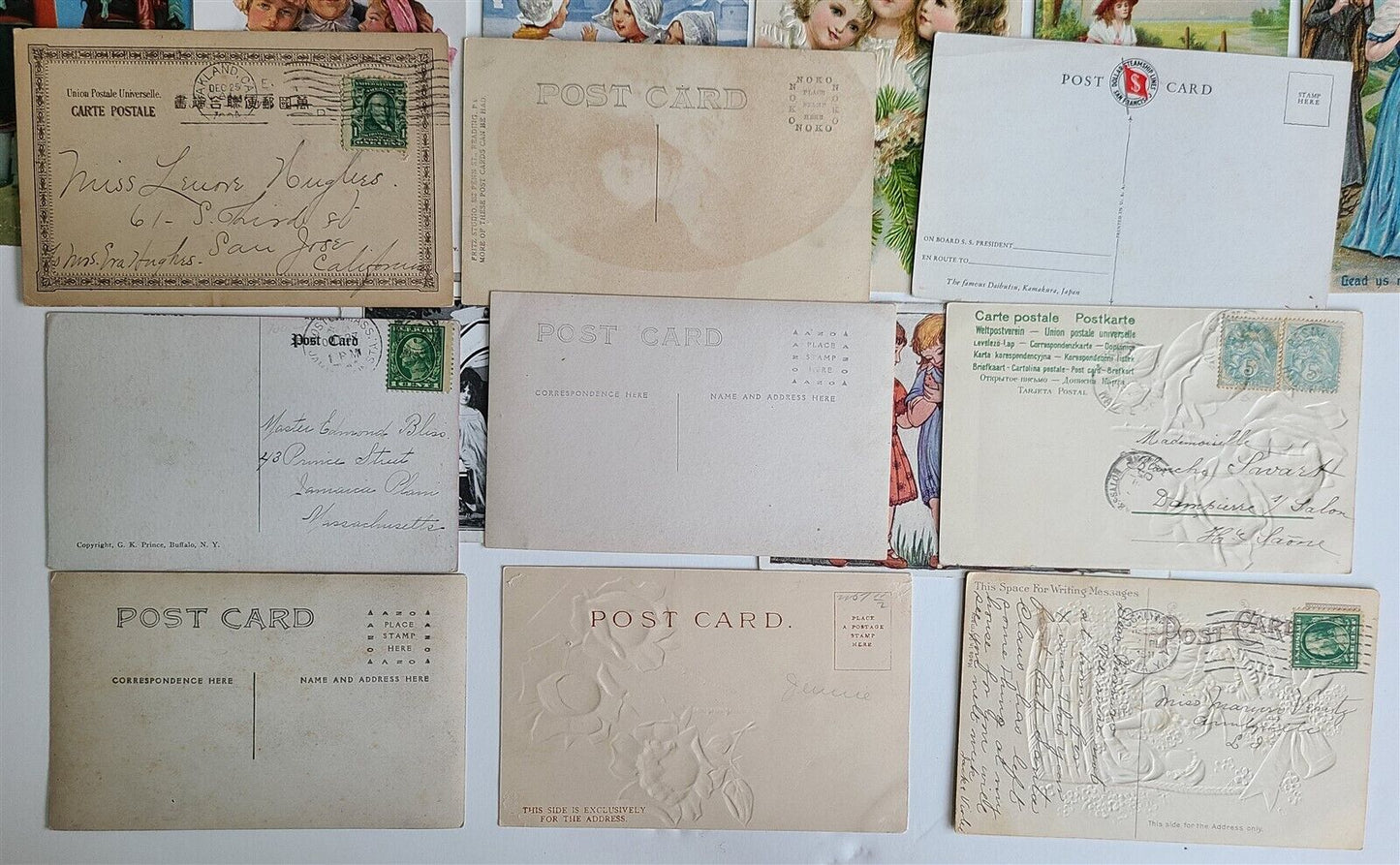lot of 17 ANTIQUE POSTCARDS & RPPC 3 FEMALES