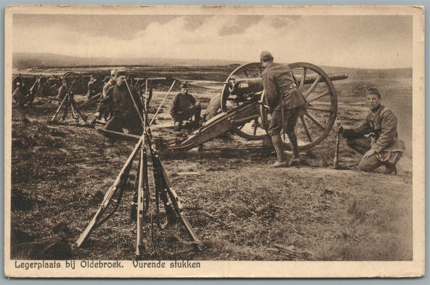 NETHERLANDS ARTILLERY WWI ERA MILITARY ANTIQUE POSTCARD
