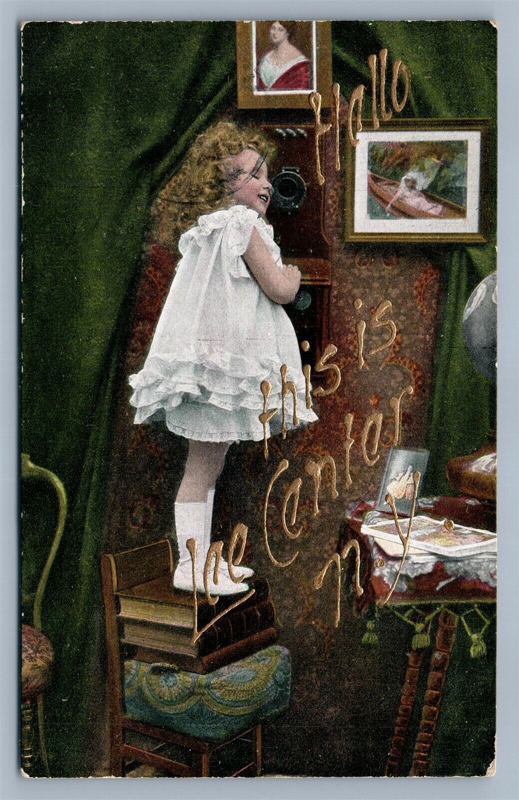 ICE CENTER NY ANTIQUE POSTCARD