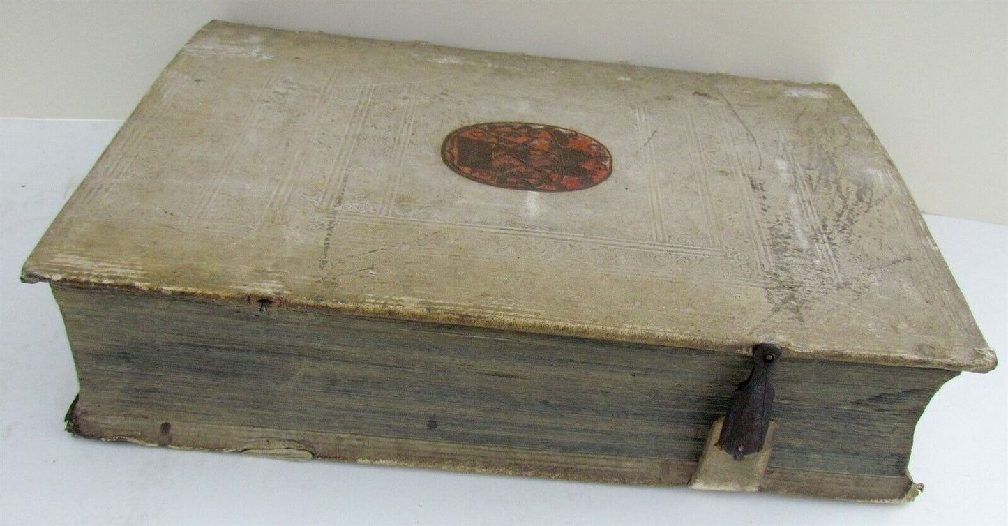 1703 BLIND-STAMPED PIGSKIN BOUND ANTIQUE FOLIO by Josephi Mansi Vol.4