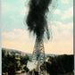 BRADFORD PA SHOOTING AN OIL WELL 1914 ANTIQUE POSTCARD