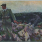 WWI ERA ITALIAN RED CROSS MILITARY ANTIQUE POSTCARD SOLDIER w/ RIFLE