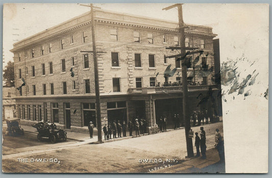 OWEGO NY SCENE ANTIQUE REAL PHOTO POSTCARD RPPC