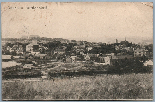 VOUZIERS TOTALANSICHT GERMANY SOLDATENBRIEF FELDPOST ANTIQUE UNDIVIDED POSTCARD