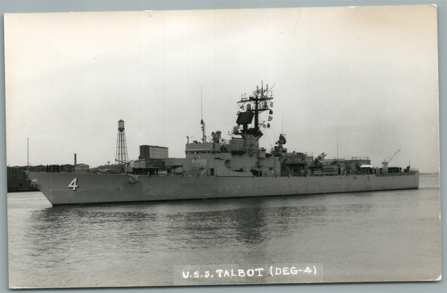 MILITARY SHIP USS TALBOT VINTAGE REAL PHOTO POSTCARD RPPC