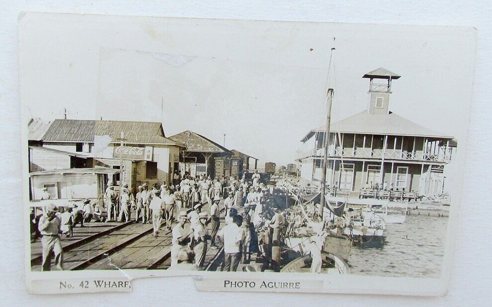 VINTAGE RPPC REAL PHOTO POSTCARD WHARF CAIMANERA CUBA