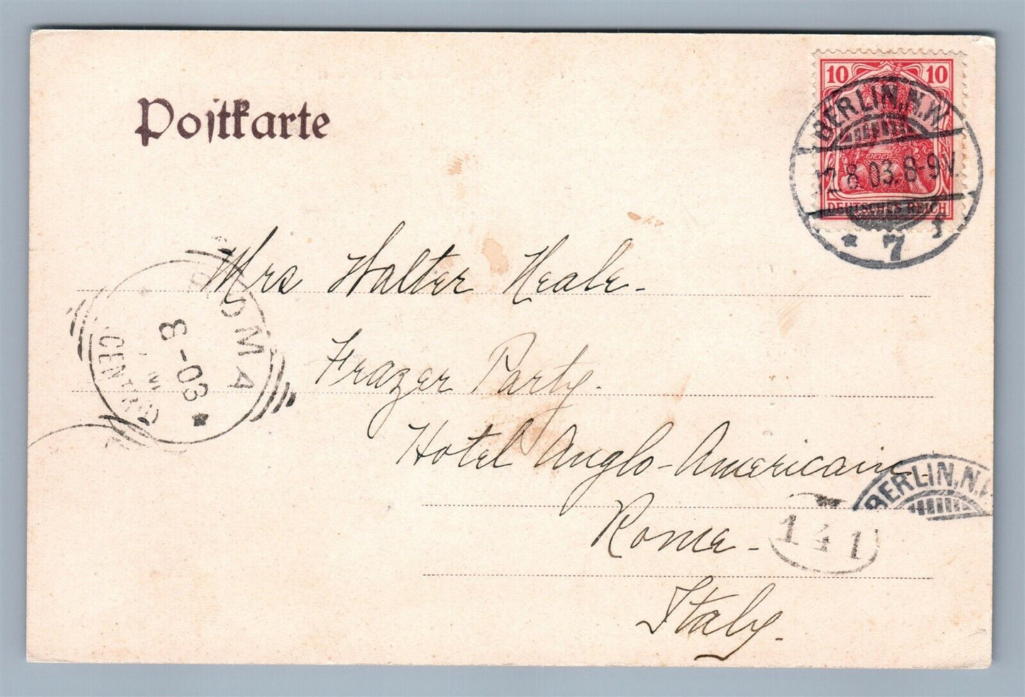 BERLIN GERMANY CONTINENTAL HOTEL ANTIQUE POSTCARD