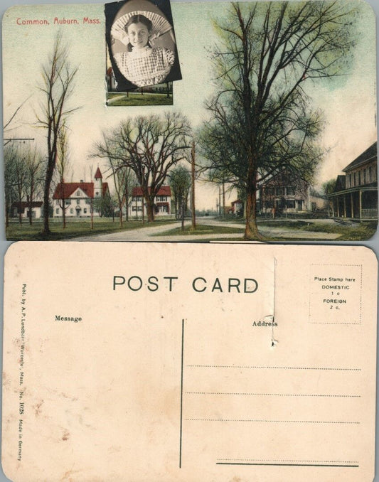 COMMON AUBURN MA ANTIQUE POSTCARD