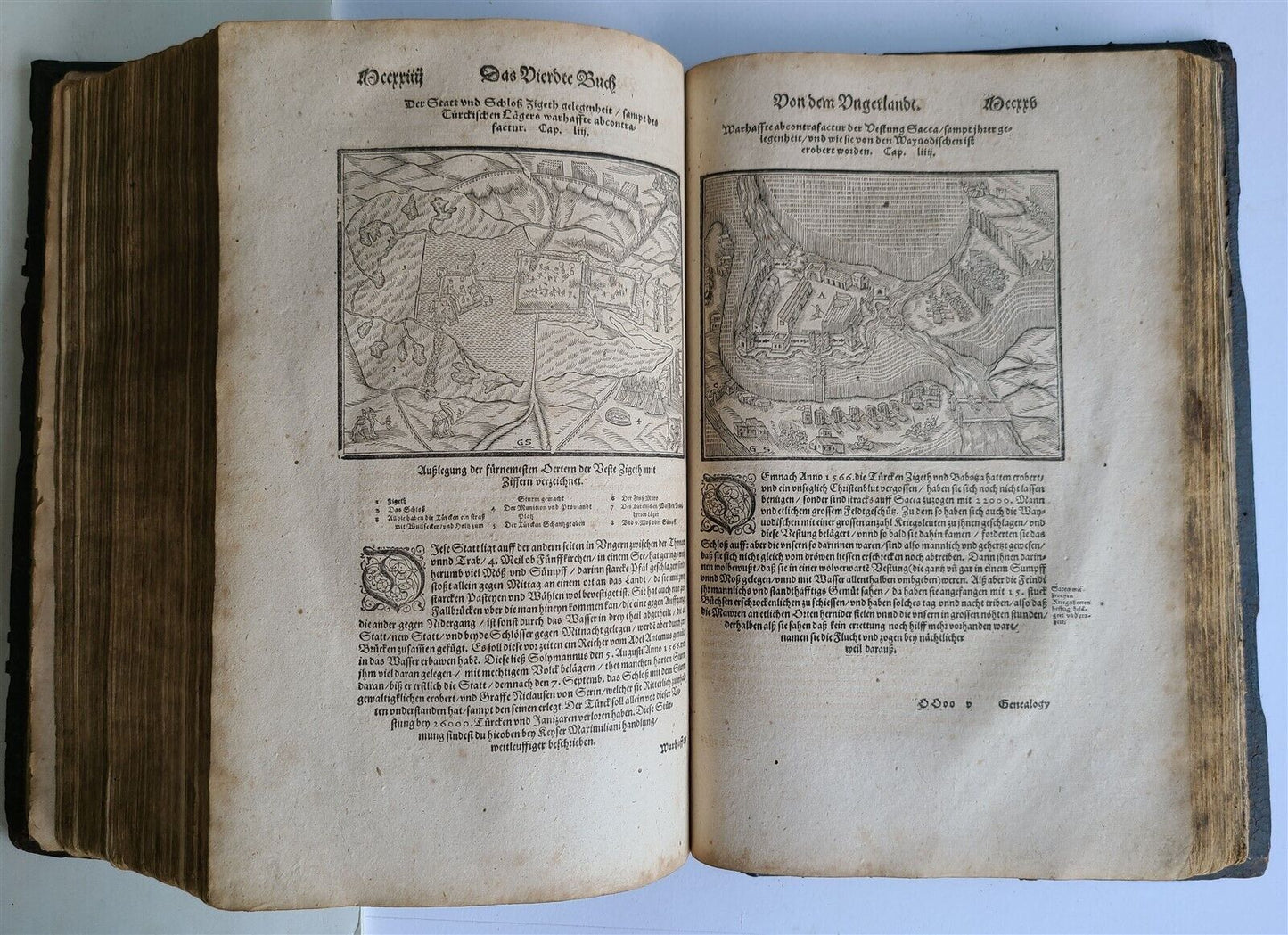 1598 COSMOGRAPHY by Sebastian Munster antique ILLUSTRATED original binding RARE