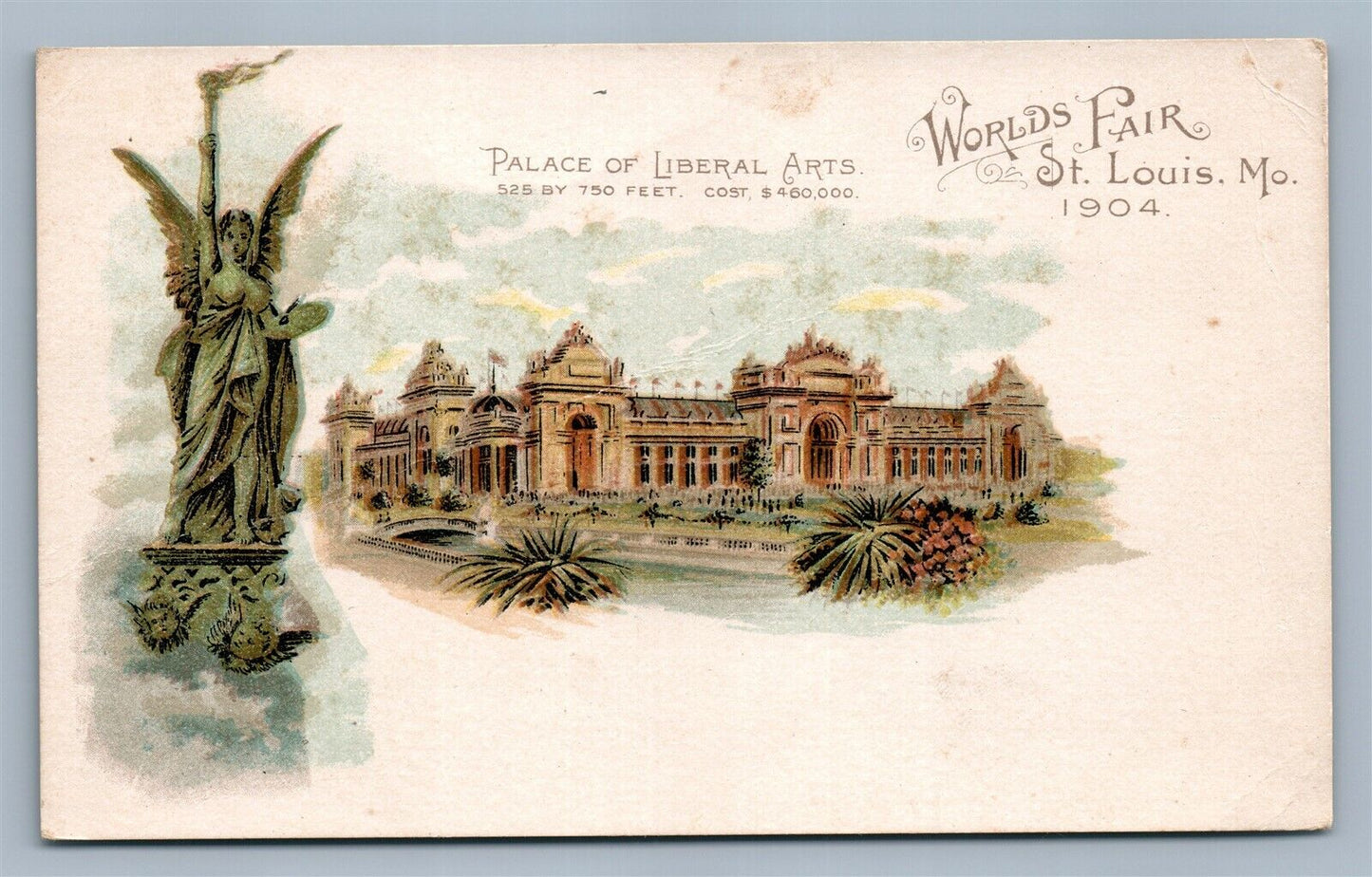 ST.LOUIS MO WORLD'S FAIR 1904 PALACE OF LIBERAL ARTS ANTIQUE POSTCARD