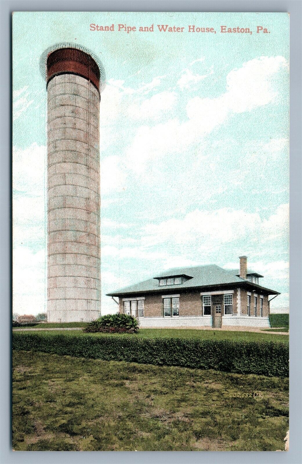 EASTON PA STAND PIPE & WATER HOUSE ANTIQUE POSTCARD