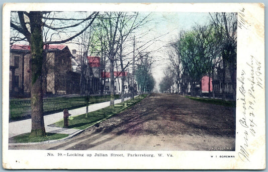 PARKERSBURG W.Va JULIAN STREET ANTIQUE POSTCARD