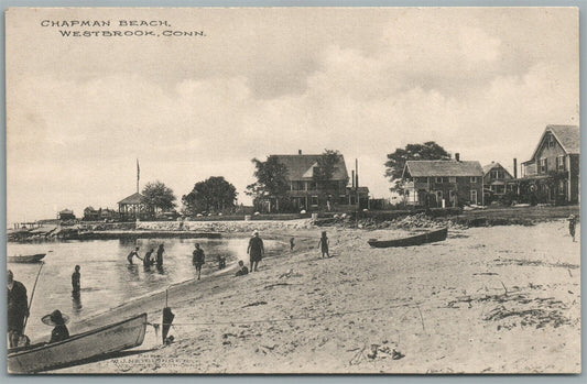 WESTBROOK CT CHAPMAN BEACH ANTIQUE POSTCARD