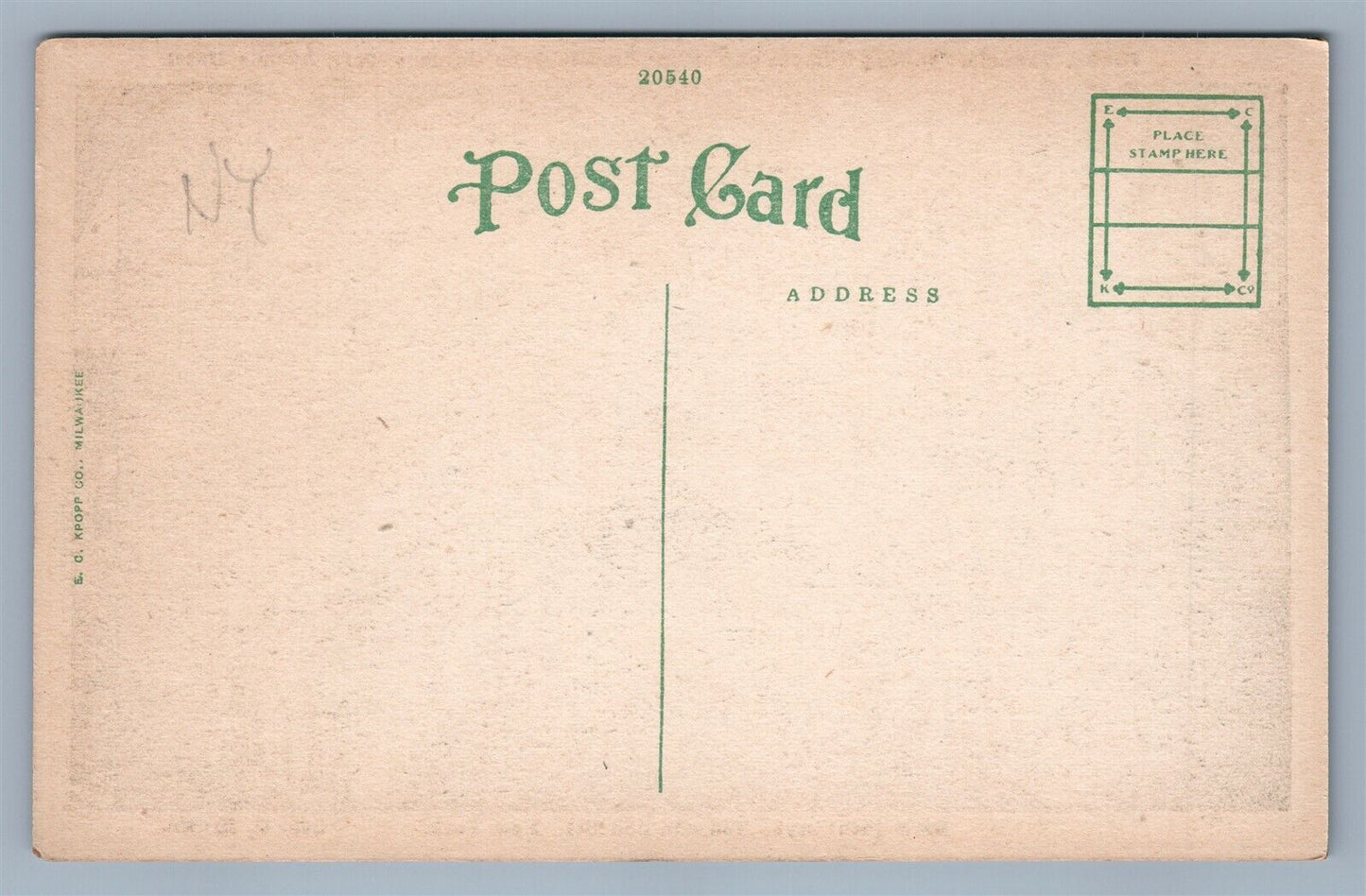 NEW YORK PARK AVENUE HOTEL ANTIQUE POSTCARD