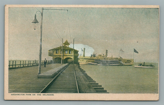 WESTVILLE WASHINGTON PARK ON DELAWARE NJ PIER ANTIQUE POSTCARD