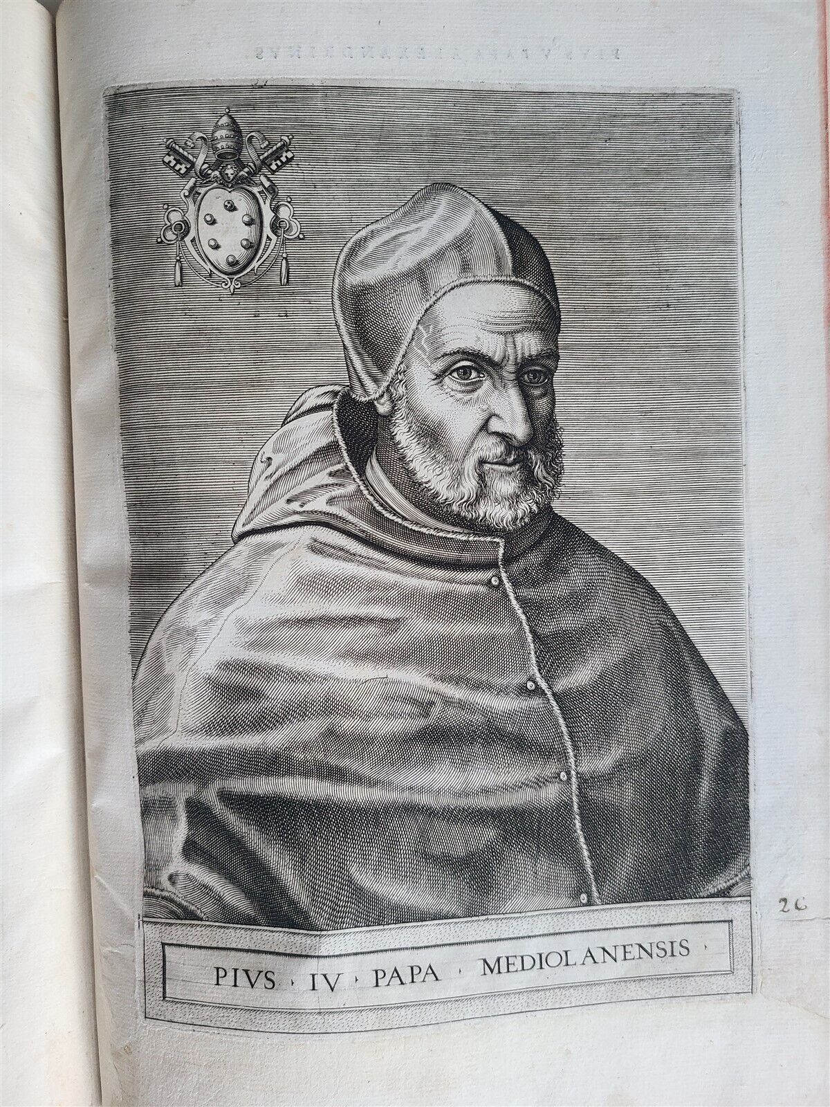 1568 ILLUSTRATED w/28 POPE PORTRAITS XXVII PONTIFICUM ELOGIA ET IMAGINES antique