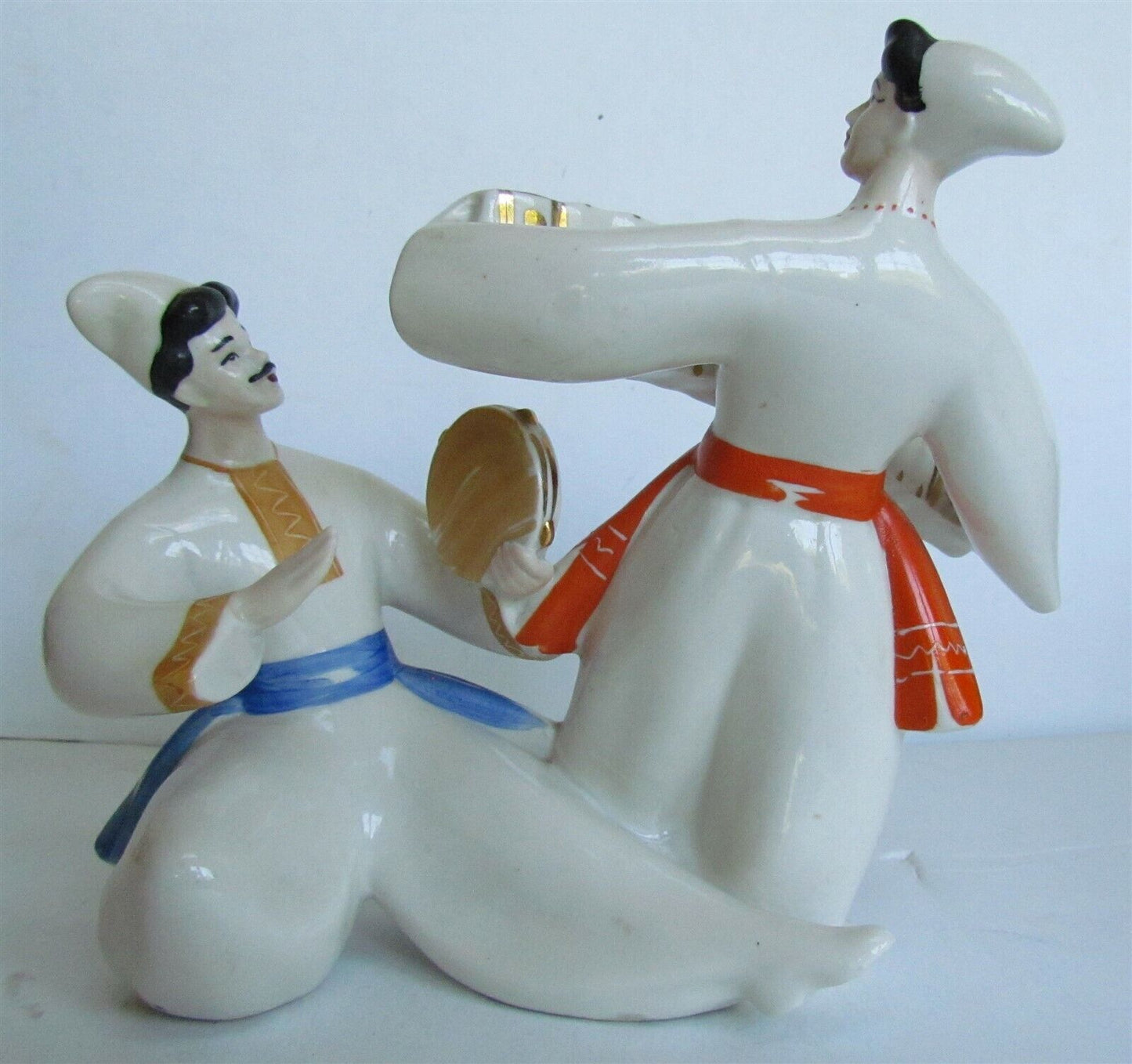 RUSSIAN 1960s PORCELAIN FIGURE DANCING COUPLE vintage