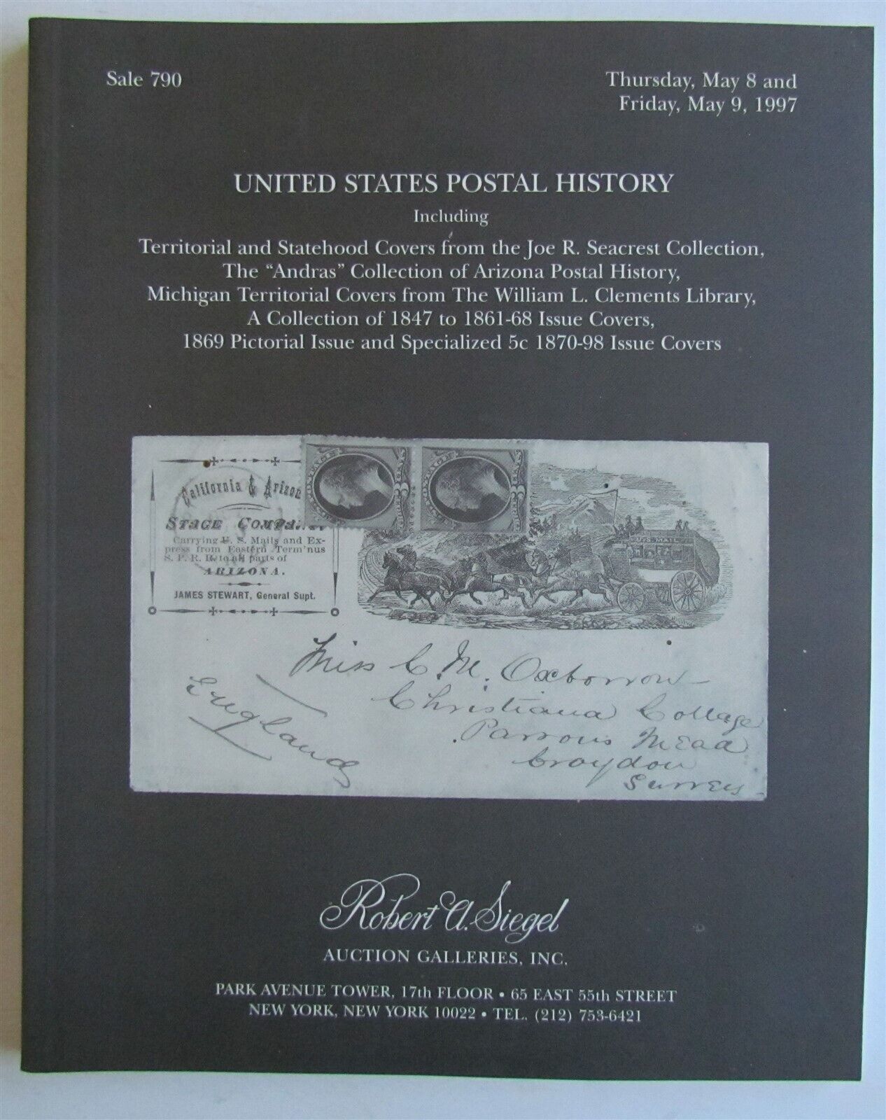 UNITED STATES POSTAL HISTORY 1997 ROBERT SIEGEL AUCTION CATALOG sale 790