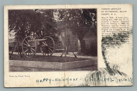 PITTSGROVE NJ CANNON UNVEILED ANTIQUE POSTCARD