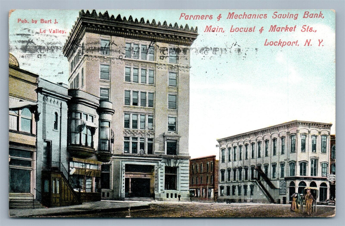 LOCKPORT NY FARMERS & MECHANICS SAVING BANK ANTIQUE POSTCARD