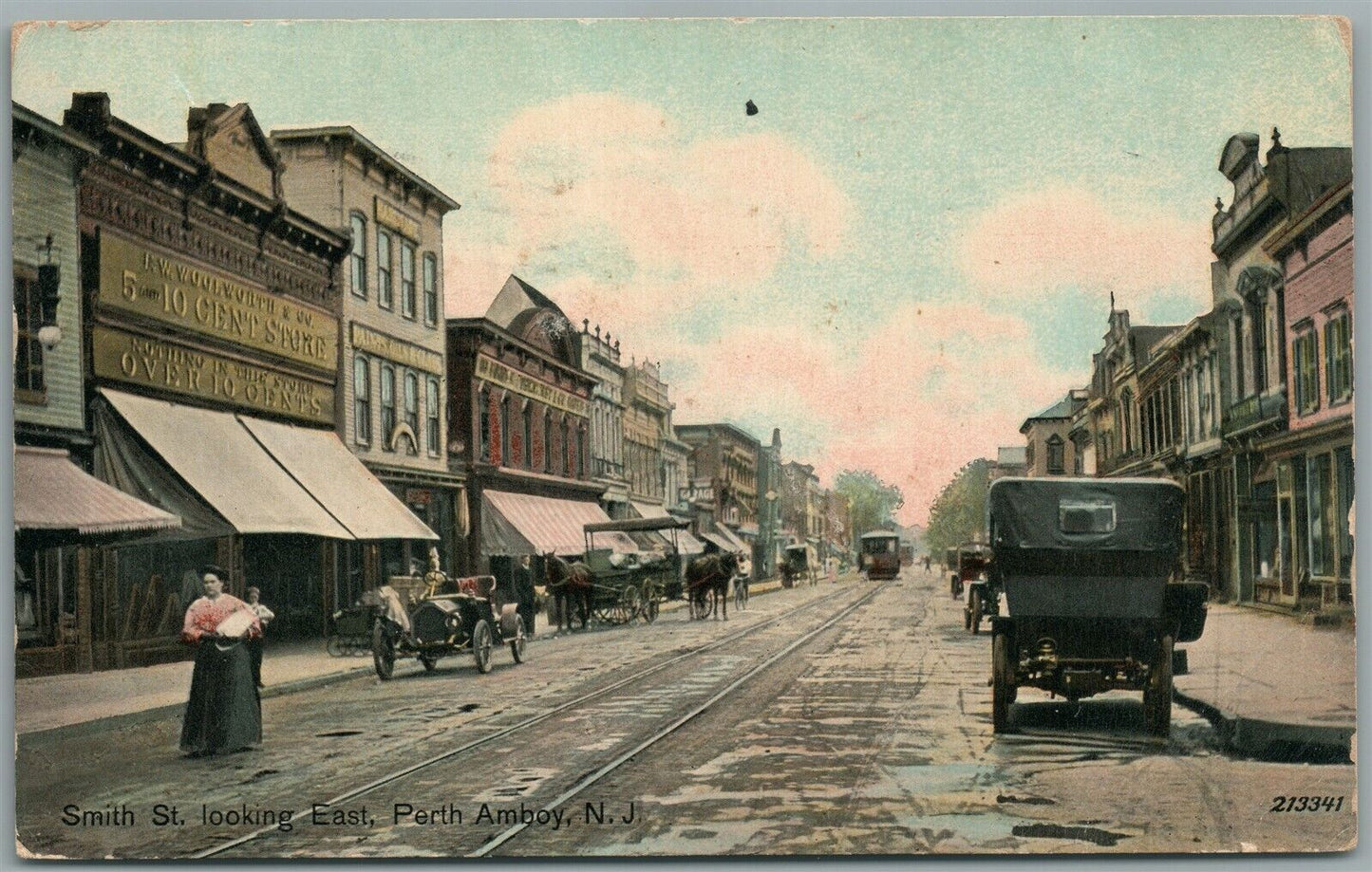 PERTH AMBOY NJ SMITH STREET ANTIQUE POSTCARD