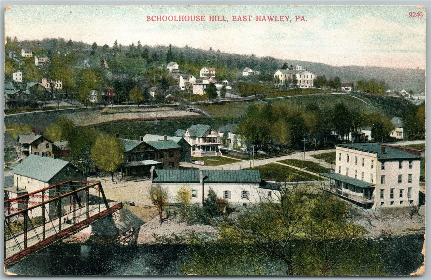 EAST HAWLEY PA SCHOOLHOUSE HILL ANTIQUE POSTCARD