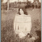 GIRL in BARREL ANTIQUE REAL PHOTO POSTCARD RPPC