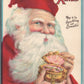 CHRISTMAS SPARKLING AND BEAUTIFUL SANTA ANTIQUE POSTCARD