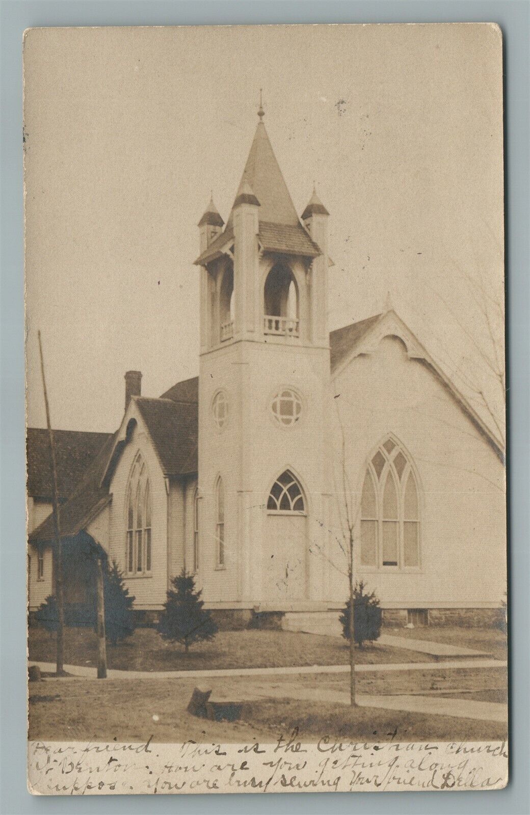 BENTON PA CHRIST CHURCH ANTIQUE REAL PHOTO POSTCARD RPPC